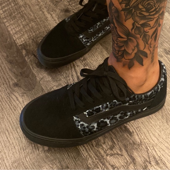 Black and Leopard Vans Size 9 - Picture 4 of 4